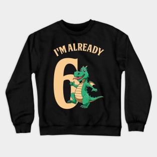 Happy Birthday Dragon Lovers Cute Kids - sixth Crewneck Sweatshirt